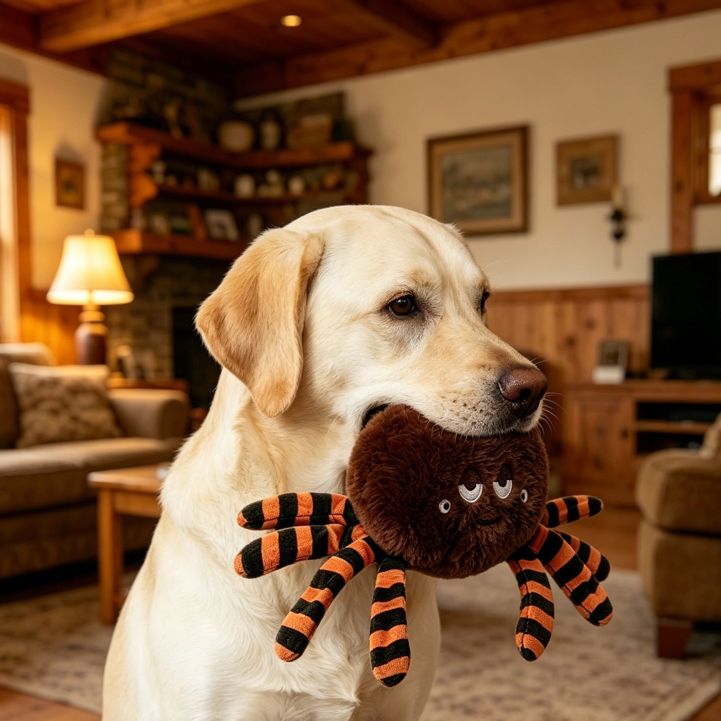 Cute Plush Spider Squeaky Dog Toy